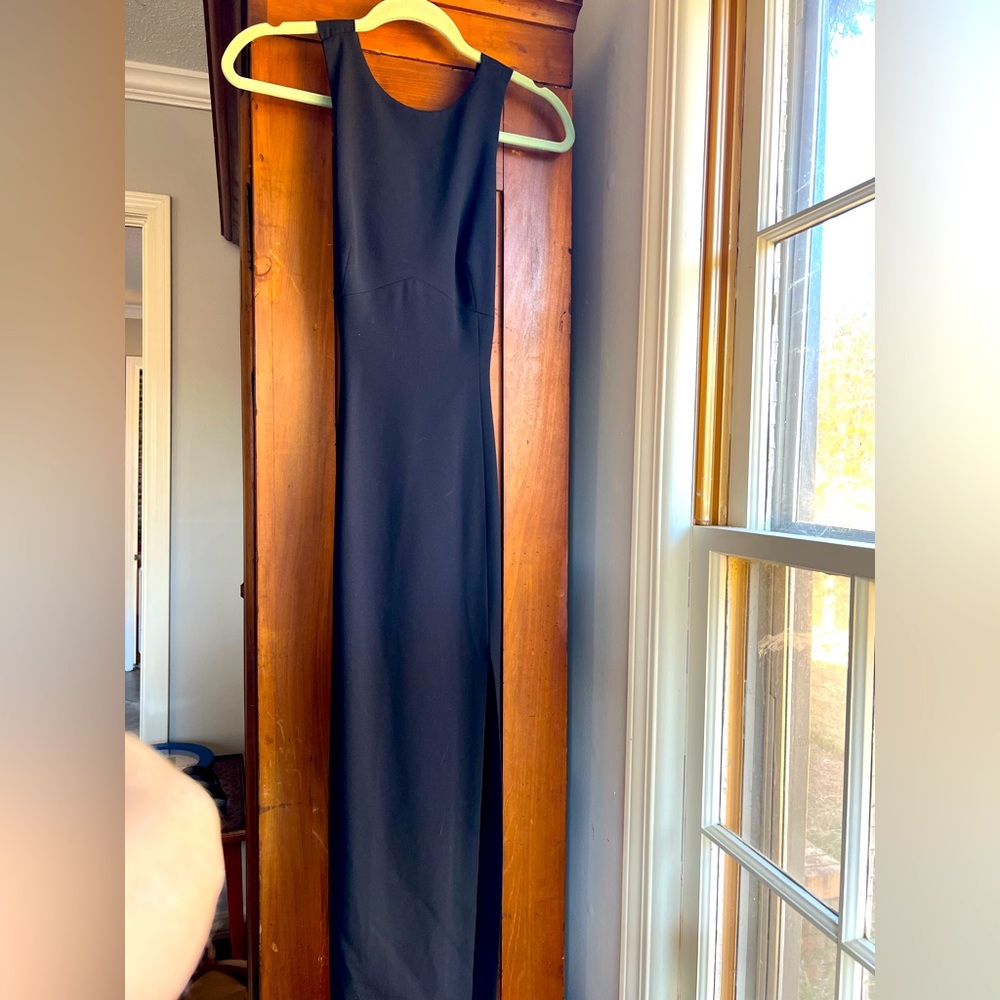 Vintage 90s maxi semi formal with criss-cross back
